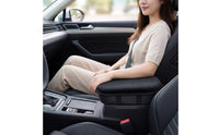 Comfortable Car Center Armrest Box Cushion Padded Car Center Console Cover Soft Armrest Cushion with Elastic Strap Supportive for Drivers, Commuters