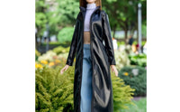 Faux-Leather Doll Coat with Pants Miniature Doll Jacket and Pants Set Hook-and-Loop Fasteners Apparel Elastic for Dress-up Play