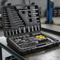 Polished Chrome Socket Wrench Set Socket Set with Case Ergonomic Tools Portable for Homeowners