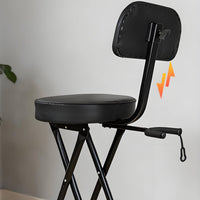 Guitar Stool with Backrest Portable Folding Guitar Chair Easy to Transport Furniture for Guitarists, Home Practice