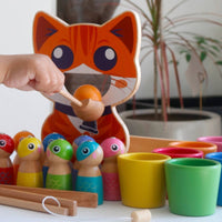 Child-Led Feeding Game with Board Educational Feeding Sorting Game Fine Motor Wooden Sorting Toy Hand-Eye Coordination for Homeschool
