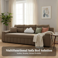 Multifunctional Sofa Bed Multi-Functional Design Textile Folding Sofa Space Saving Pull out Couch Bed for Homeowners, Young Adults, Home Office