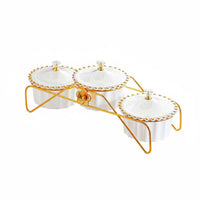 Removable Compartments Snack Serving Tray Set Detachable Bowls Divided Serving Tray with Lid Easy to Clean Compartment Snack Box Sturdy for Party Hosts, Coffee Table, Living Room