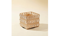 Gold Makeup Brush Holder Square Pen Holder Opentabletop Organizer with Metal Frame Elegant for Vanity