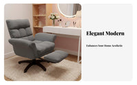 Comfortable Upholstered rotating Chair Soft Upholstery Upholstered Rolling Seat Modern Design Office Furniture Ergonomic spine supportrest for Students, Home Workers, Makeup Users, Dormitory, Bedroom, Study Room, Vanity Area