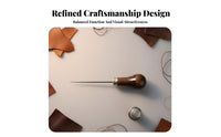 Gourd Shape Awl Point Wooden Handle Awl Sturdy Alloy Point Shoe Repair Tool for Cobblers, DIY Enthusiasts, Sewing Projects, Workshop, Quilting
