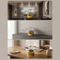 Tray with Pedestal Base Elegant Decorative Bowl with Pedestal Reflective Stand Vanity