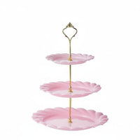 European Design 3 Tier Cake Stand Multi-Purpose 3-Tier Cake Stand Food Grade Material Tiered Fruit Platter Versatile for Birthday, Wedding