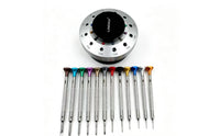12 Pieces Screwdriver Set with Rotating Base Compact Screwdriver Set Precision Screwdrivers Multi-Function Tool Kit