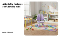 Adjustable Height kids' Splitspine Study Chair Lumbar Support children's Furniture Easy Assembly Ergonomic Seat Stable Wheeled Base for Toddlers, Students, literary Corner, Kindergarten, Playroom, Bedroom