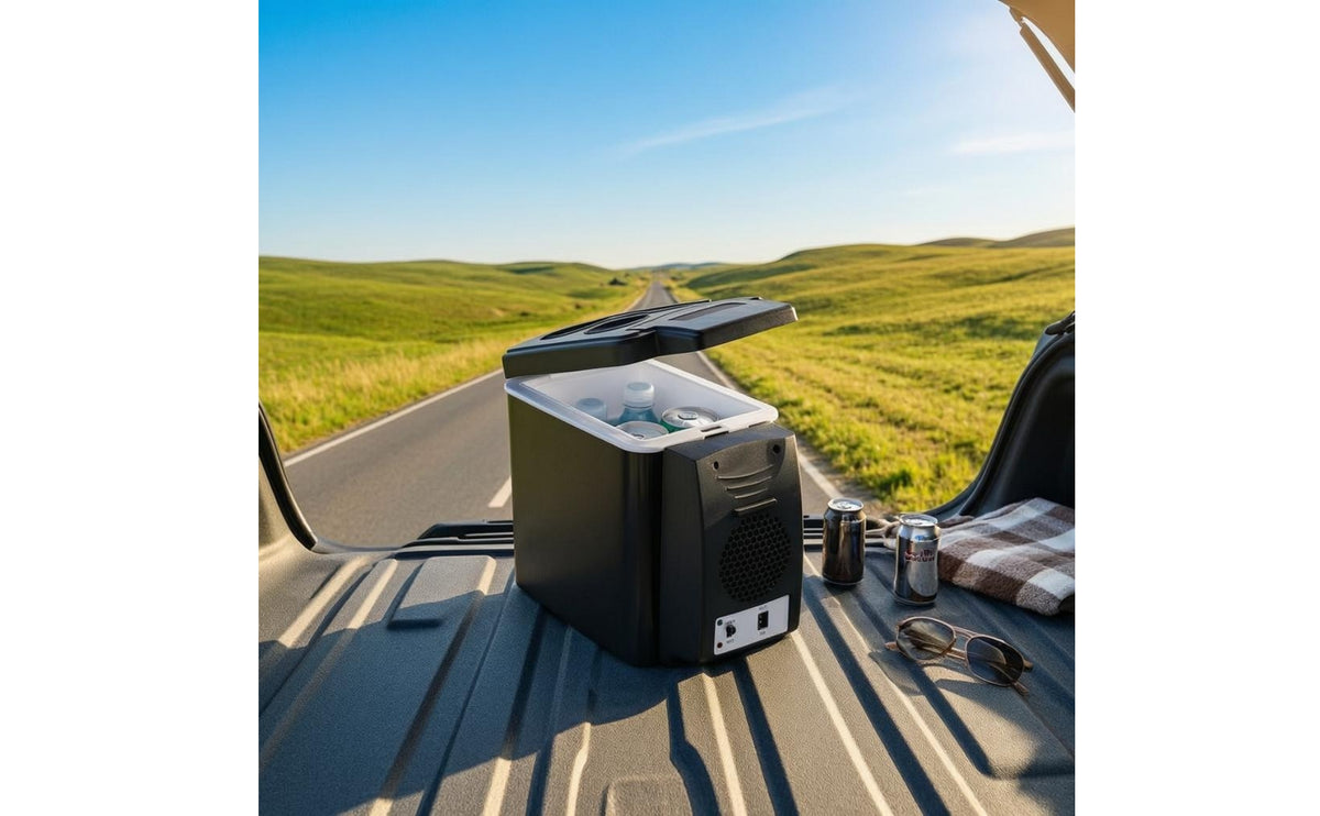 Top-Opening Portable Mini Refrigerator Vented Grille Mini Fridge Dark Exterior Compact Cooler Quiet Operation