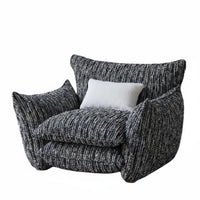Modern Minimalist Design Puffy Single-Seater Sofa Soft Upholstery Oversized Upholstered Armchair Deep Seat Design Living Room Furniture Luxurious Comfort for Apartment Dwellers, Interior Designers, Guesthouse, Boutique, Lounge Area, Reading Nook