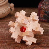 Wooden Kongming Luban Lock Puzzle for Kids and Adults, Brain Teaser Disentanglement Toy