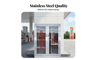 Heavy-Duty Stainless Steel Fire Equipment Cabinet Rust-Resistant Micro Fire Station Cabinet Secure Lock Large Capacity for Facility Managers, Safety Officers, Property Administrators, Construction Sites, Gas Stations, Factories, Warehouses