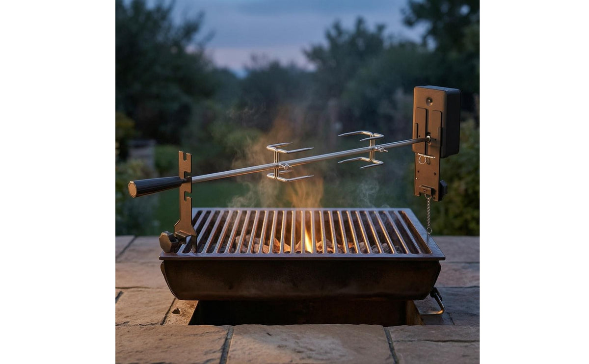 Support Stands Stainless Steel Rotisserie Spit Rack 15 Kg Load Capacity Rotisserie Spit Rod Heat Resistant Grilling Gear Long-Lasting for Fire
