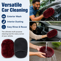 Faux Wool Car Wash Mitt Double Sided for Auto Detailing Scratch Safe Cleaning