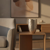 Decorative Vase Sculptural Vase with Wavy Edge Modern Flower Holder for Florists, Living Room