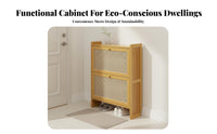 Narrow Shoe Rack Cabinet Space-Saving Tip-out Footwear Storage Unit Sturdy and Sturdy for Apartment Dwellers, Homeowners, Hallway, Living Room