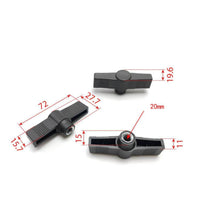 Compact T-Handle Nut with M8 Thread Ribbed Hand Tightening Nut Matte Clamping Knob with Through Hole Low-Height for Furniture