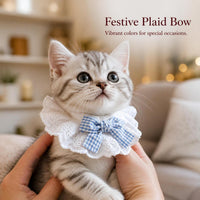 Pet Cat Dog Cotton Lace Bow Scarf Collar Bib for Small Pets