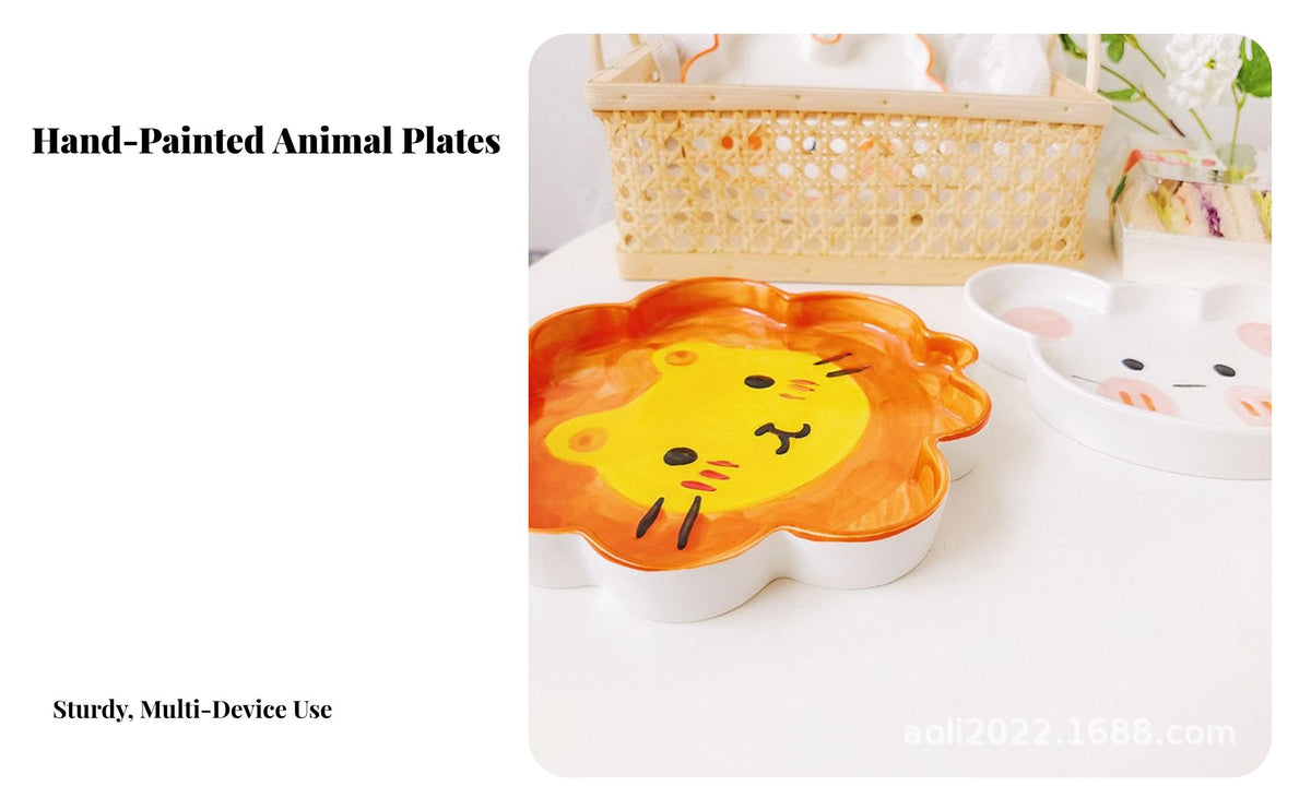 Cute Animal Breakfast Plate Instagrammable Animal Shaped Plate Easy to Clean Child Feeding Dish for Young Children, Parents, Mealtime, Everyday Use
