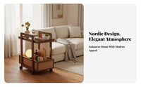 Movable with Wheels 2-Tier Rolling Trolley Multi-Functional Mobile Storage Versatile Functionality Household Furniture Space-Saving for Apartment Dwellers, Interior Design Enthusiasts, Living Room, Bedroom, Balcony, Bathroom