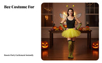 5 Pieces Bee Costume Set Cute Bumblebee Costume Lightweight Tulle Skirt and Wing Attachments Set for Adults, Women, Character Costume Events