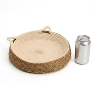 Woven Cat Bed Made of Grass Material, All Season Cat Bed for Indoor Cats, Open-top design for four seasons of versatile comfort