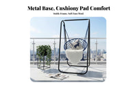 Nordic Design Freestanding Pod Chair Tassel Design Swing Seat Comfortable Lounge Furniture Hand-Woven for Children, Adults, Teens, Indoor, Balcony, Living Room, Bedroom