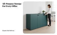 Keyless Combination Lock Compact Filing Cabinet Modern Design Multi-Drawer Wooden Cabinet Lockable Office Furniture Room Divider Function for Business Managers, Students, Workspace, Reception Area