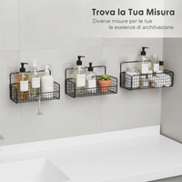 Wall-Mounted Bathroom Kitchen Storage Shelf No-Drill Organizer