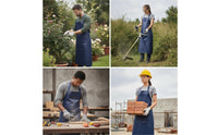 Full Length Apron Wipeable Apron with Shoulder Straps Long for Workshop, Kitchen