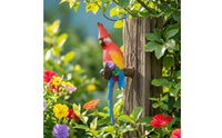 Hanging Parrot Figurine Animal-Themed Hanging Parrot Nature-Avian-Themed Decoration Ornament for Balcony, Planter