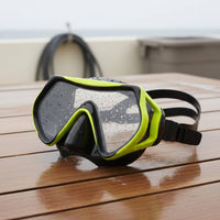 Adjustable Strap PVC Swimming Goggles Mask Comfortable Fit Glass Dive Mask Soft Silicone Skirt Water Sports Gear Easy Adjust Buckle for Adults, Men and Women