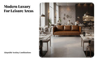 Light Luxury Design Upholstered Restaurant Loveseat Minimalist Design Faux Leather Dining Booth Comfortable Cushioning Industrial Cafe Table Set Easy Assembly for Bar Owners, Teahouse, Eatery, Lounge