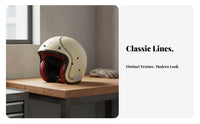 3/4 Retro Helmet Lightweight 3/4 Open Face Helmet Multi-Season Secure Headwear for Motorcyclists, Street Riding, City Commuting