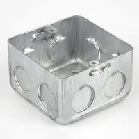 Junction Box for Electrical Installation, Galvanized Metal Electrical Junction Box, Multi-Gang Electrical Box with Knockouts, Flush Wall Mount