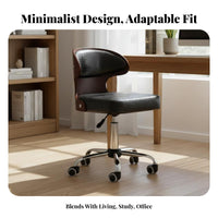 Armless Rolling Desk Chair Space-Saving Design rotating Stool Padded Seat