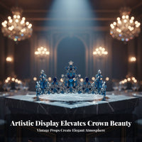 Baroque Queen Tiara Vintage Rhinestone Crown Crystal Headpiece Hair Accessories for Brides, Women, Weddings, Pageants, Parties
