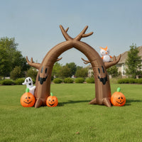 Halloween Spooky Tree Arch Archway Self-Inflating Inflatable Archway Giant Inflatable Tree Arch for Lawn, Pathway