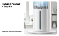 Water-Cooled Chiller Fan Includes Reusable Ice Packs Water-Cooled Air Chiller Humidifier Function Portable Cooling Fan for Students, Families