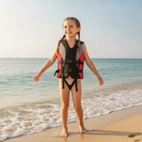 Kids Life Vest with Buckles Buoyant Boating Life Jacket with Zipper Swim Vest with Crotch Strap Secure Buoyancy Aid Adjustable