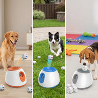 Sleek Automatic Ball Launcher Compact Dog Ball Launcher with Foam Balls Sturdy Fetch Toy for Dogs, Pets, Home, Living Rooms, Apartments