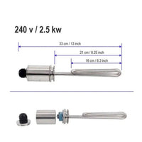 Stainless Steel Tri-Clamp Undulating Foldback Heating Heater Easy to Install Tri-Clamp Undulating Heating Heater Uniform Heat Distribution Immersion Heater Energy Efficient for Homebrewers