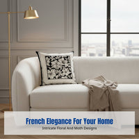 Luxury French Plush Throw Pillow, Floral Cushion, Sofa, Living Room, Car, Insert Included