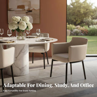 360-Degree rotate Upholstered supportchair Multi-Purpose Pedestal Base Chair Modern Minimalist Design Indoor Seating Ergonomic Curved rearrest for Office Workers, Homeowners, Readers, Dining Room, Reception Area, Bedroom, perusing niche