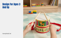 Children's Double-Sided Cartoon Snare Drum, Percussion Hand Drum, Orff Music, Preschool