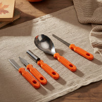 7 Pieces Pumpkin Carving Kit Easy Grip Pumpkin Carving Tools Kit Serrated Tool Set for DIY Enthusiasts, Families, Halloween, Home Decorating