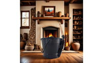 Ash Bucket with Lid and Wooden Grip Fireplace Bucket with Lid Covered for Homeowners