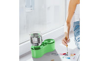 Easy Drain System Paint Brush Rinser Portable Brush Rinser with Holder Large Capacity Reservoir Paintbrush Cleaning Station Leak-Proof for Artists, Painters, Hobbyists, Home